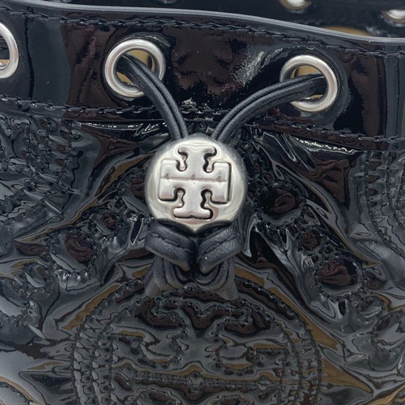 NWOT Tory Burch Mini T Monogram Puffy Patent Leather Bucket Bag Crossbody Strap - Picture 10 of 12